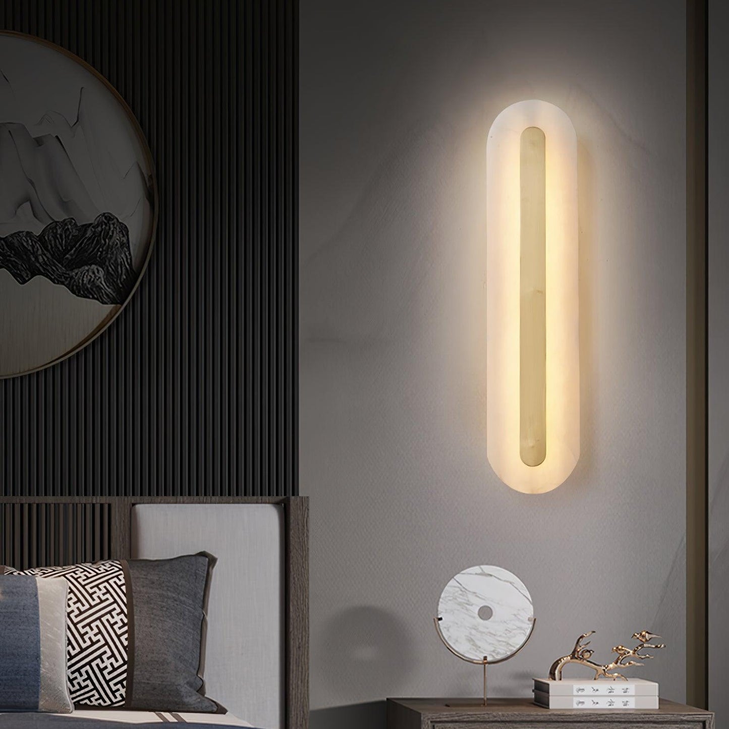 Celeste - Brass Alabaster Wall Light