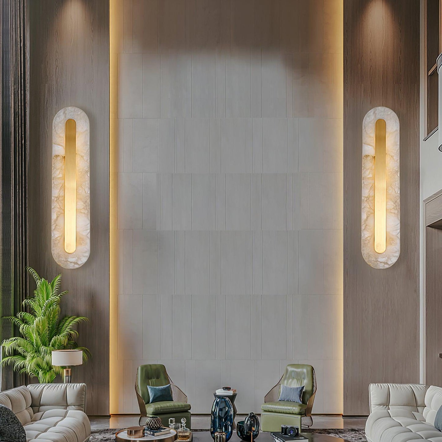 Celeste - Brass Alabaster Wall Light