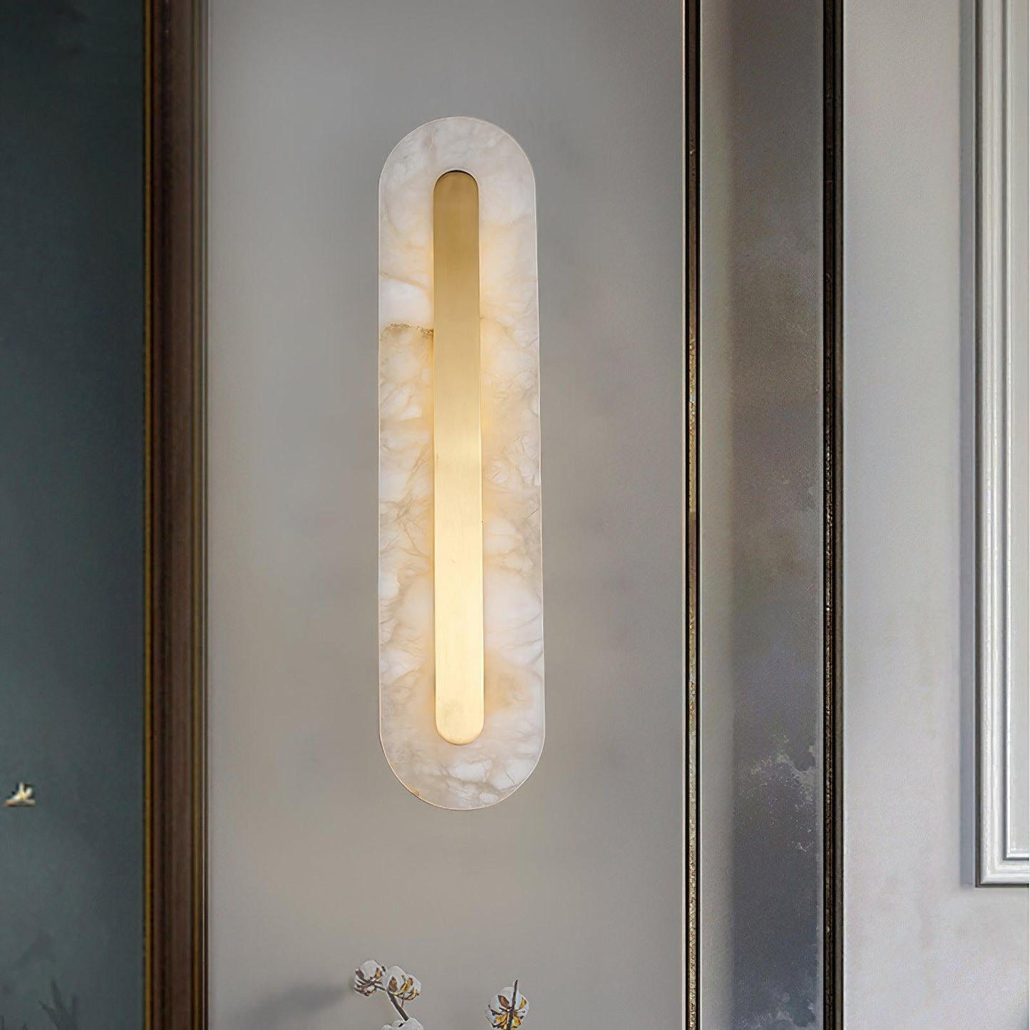 Celeste - Brass Alabaster Wall Light