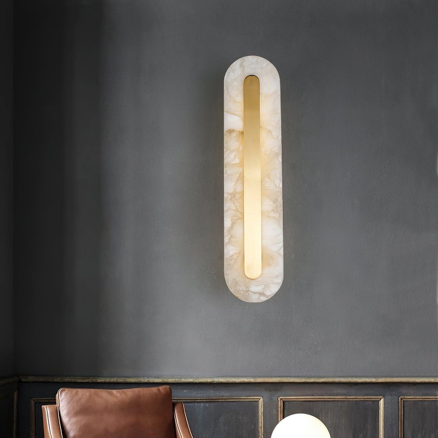 Celeste - Brass Alabaster Wall Light