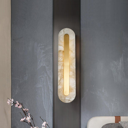 Celeste - Brass Alabaster Wall Light