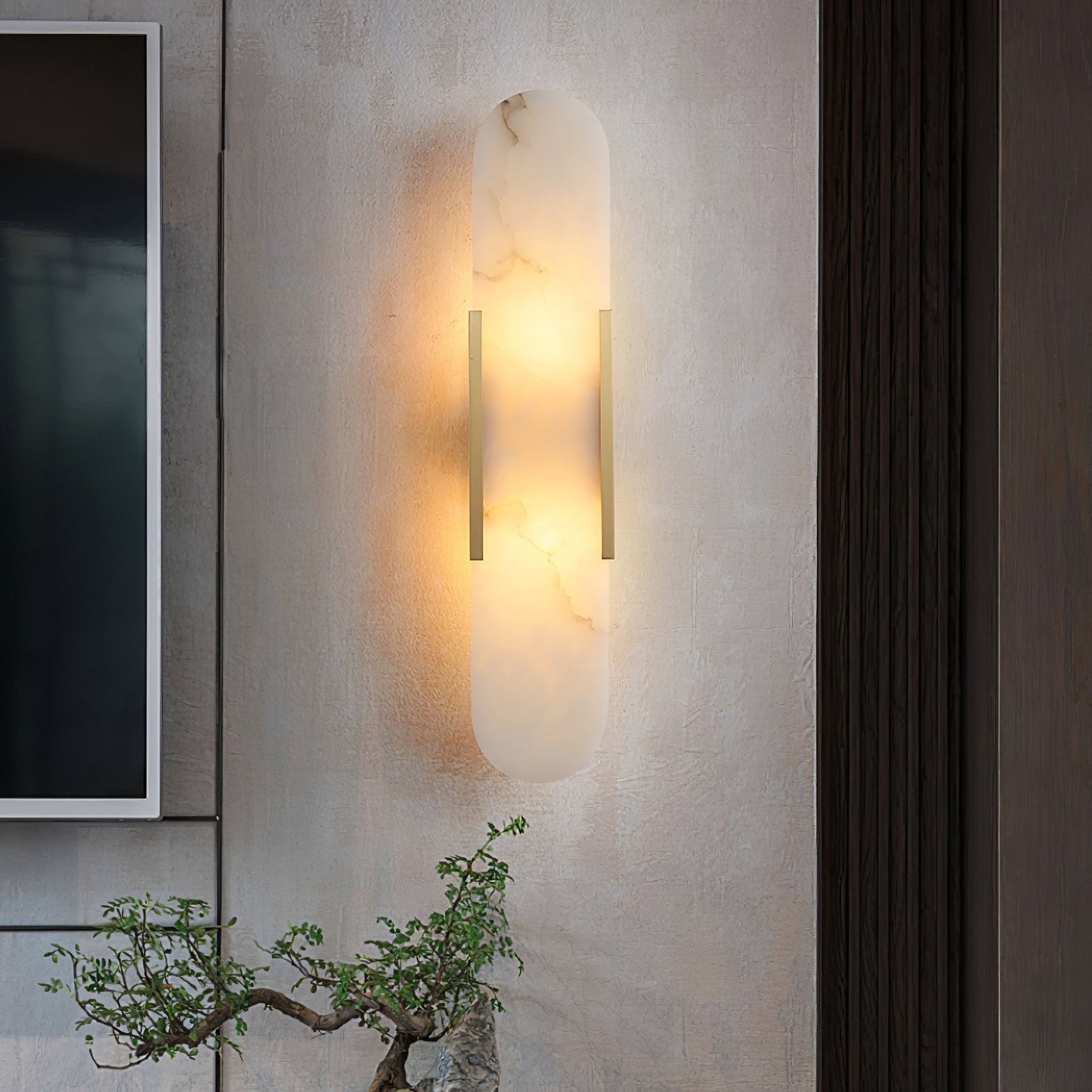 Azelia – Brass Alabaster Stone Wall Light