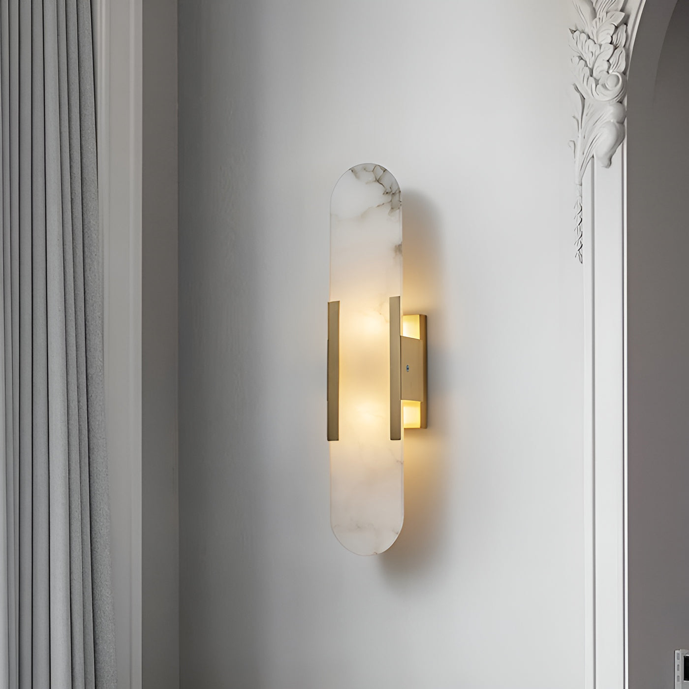 Azelia – Brass Alabaster Stone Wall Light