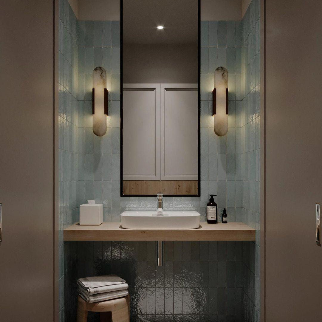 Azelia – Brass Alabaster Stone Wall Light
