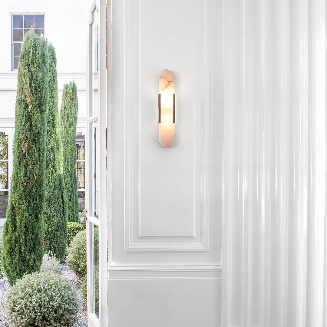 Azelia – Brass Alabaster Stone Wall Light