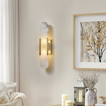 Azelia – Brass Alabaster Stone Wall Light