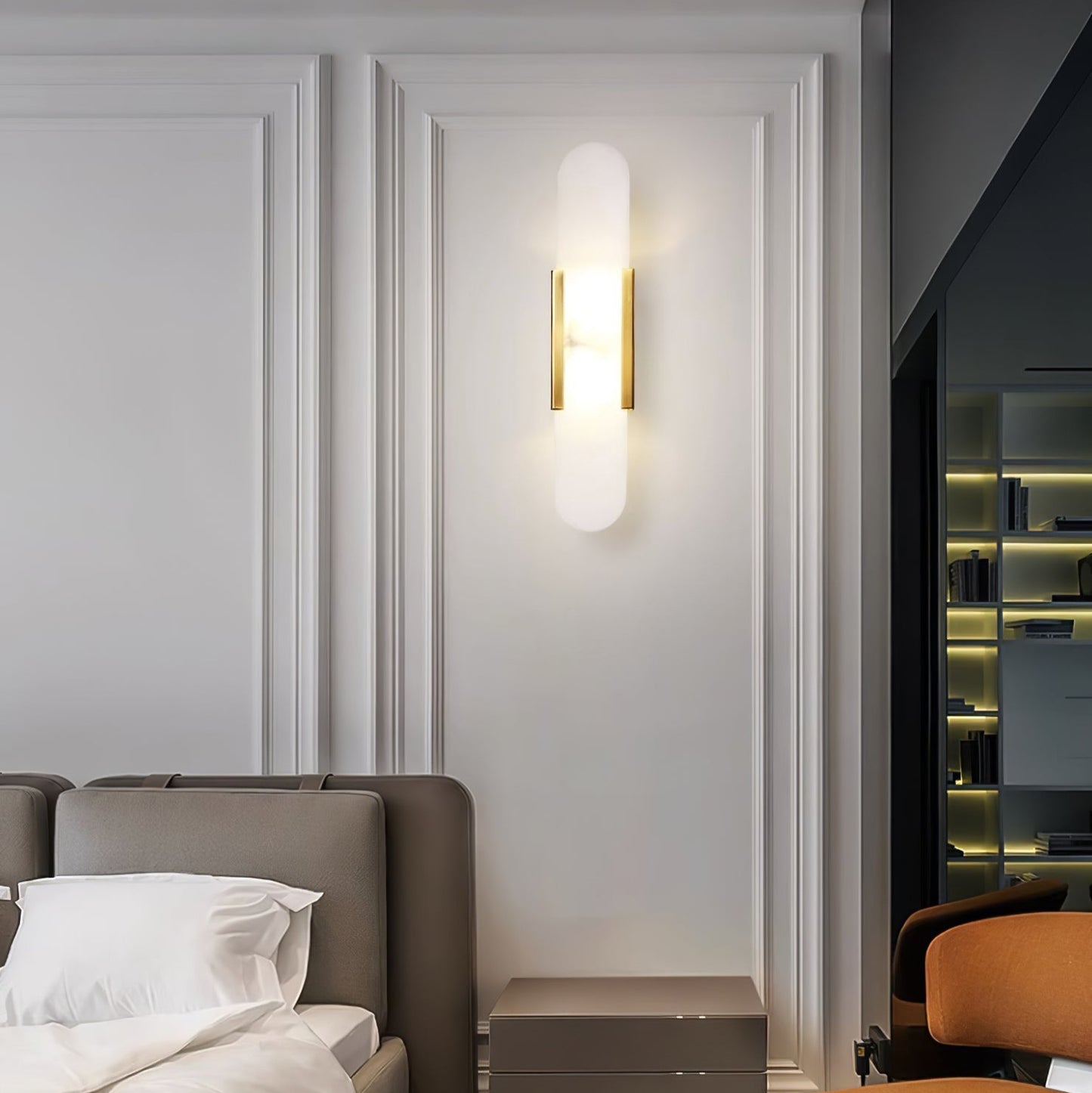 Azelia – Brass Alabaster Stone Wall Light