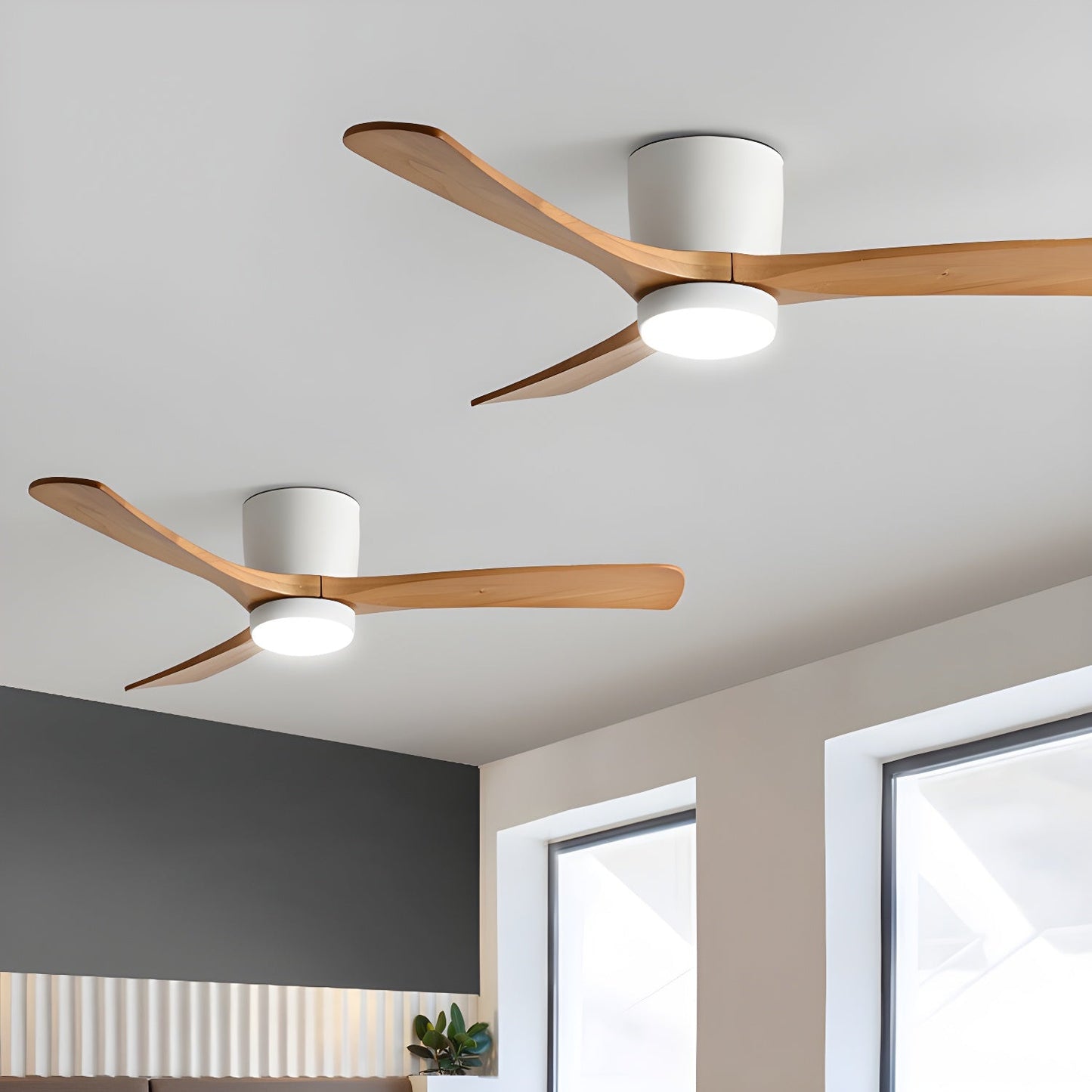 Sylvara – Nordic Wooden Ceiling Fan Light
