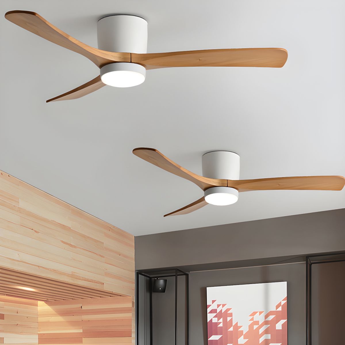 Sylvara – Nordic Wooden Ceiling Fan Light