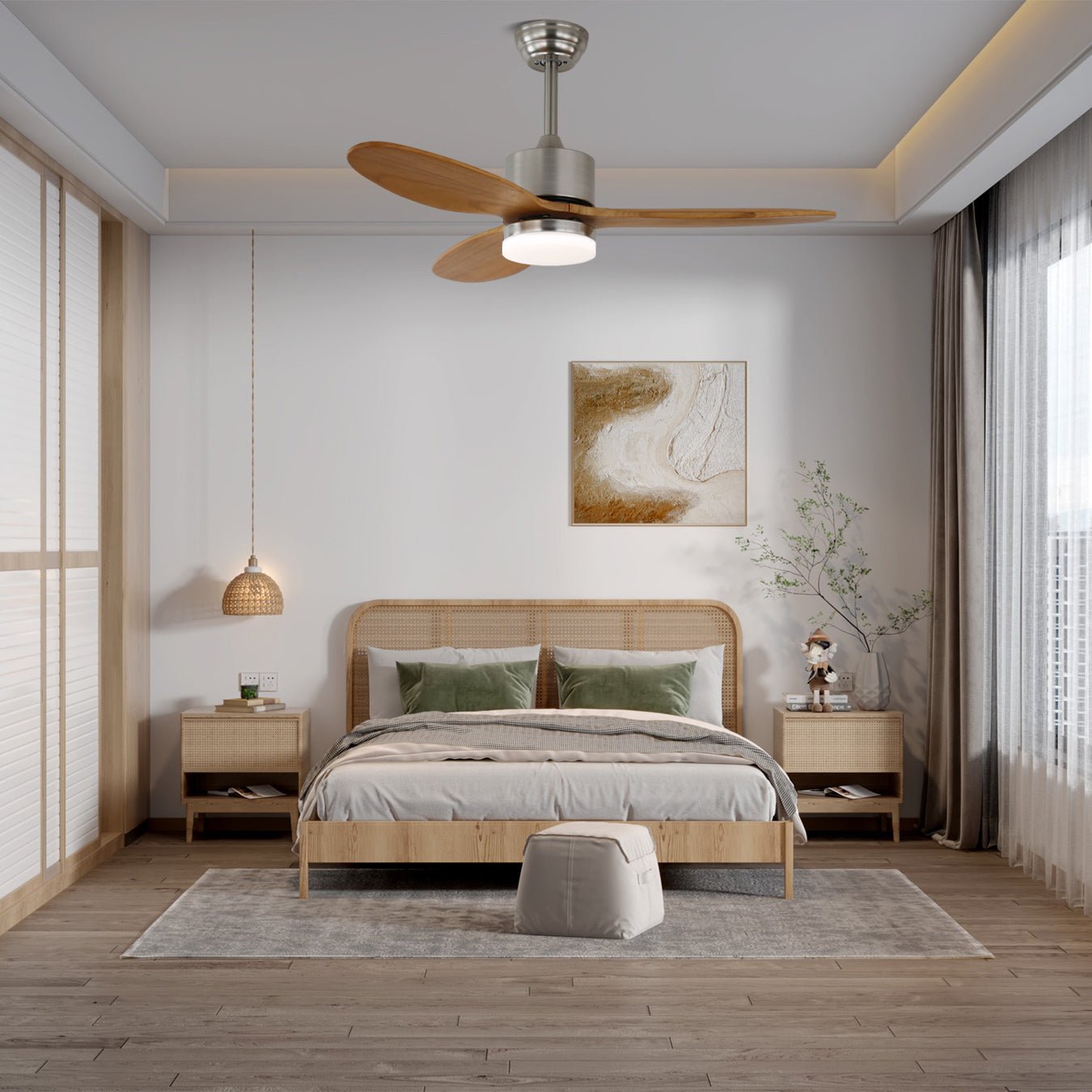 Maris – Nordic Wood Ceiling Fan Light