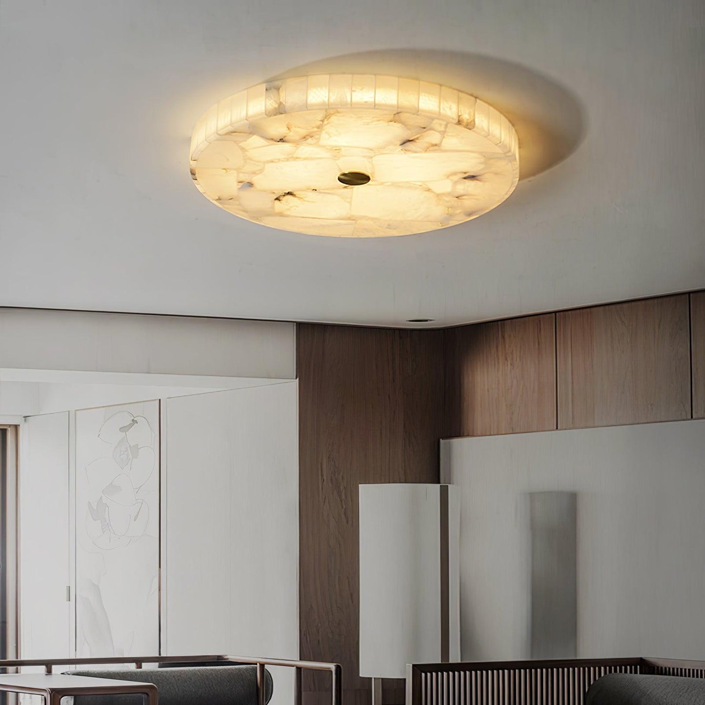 Vellora - Alabaster Flush Ceiling Light