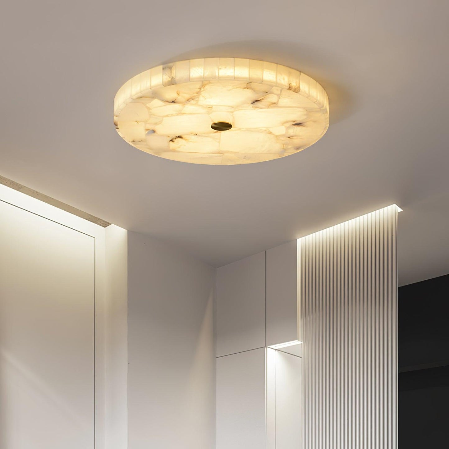 Vellora - Alabaster Flush Ceiling Light
