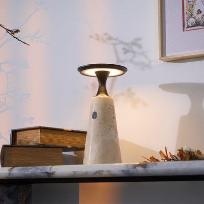 Strava - Travertine Stone Rechargeable Table Lamp