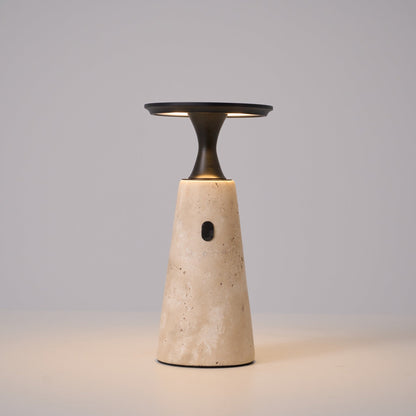 Strava - Travertine Stone Rechargeable Table Lamp