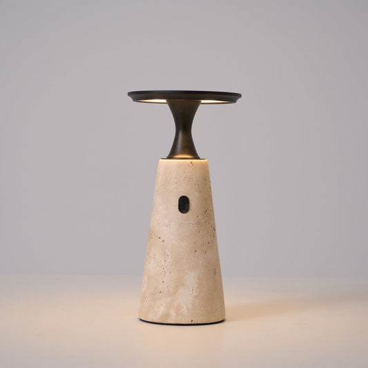 Strava - Travertine Stone Rechargeable Table Lamp