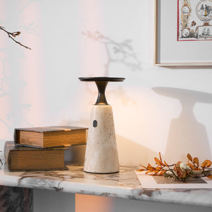 Strava - Travertine Stone Rechargeable Table Lamp