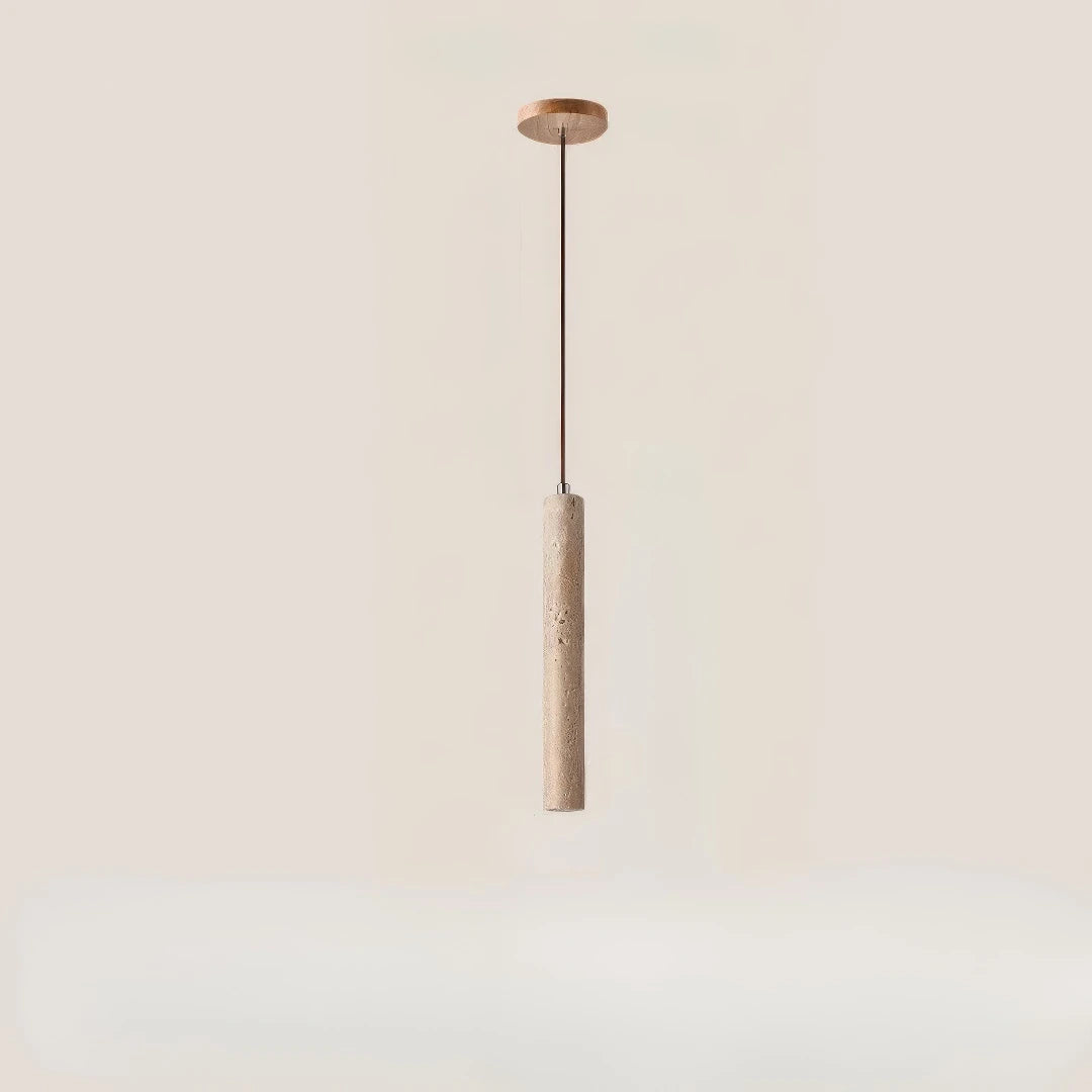 Novira - Cylinder Travertine Stone Pendant Light