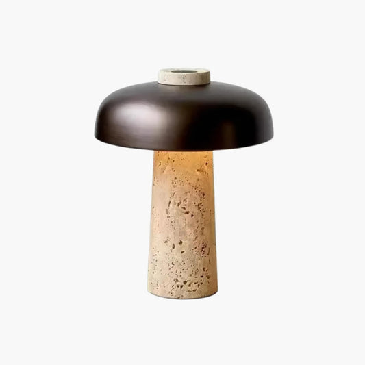 Solvara – Mushroom Travertine Stone Table Lamp